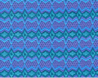 Vintage Soul Novelty Crewel Stripes Needlepoint Embroidery Dark Blue Floral Yardage Designer:  Cathe Holden for Moda Fabrics #7435-13
