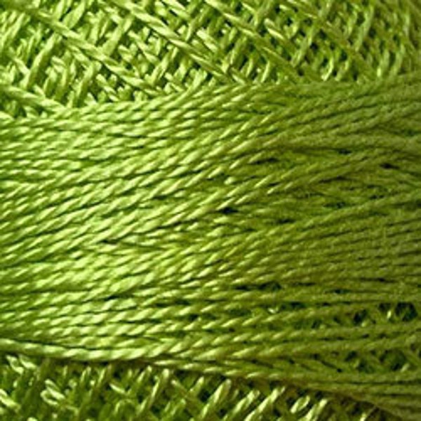 Valdani  Deep Lime Perle Cotton-#19- 100 Meter Spools 12 WT Thread~