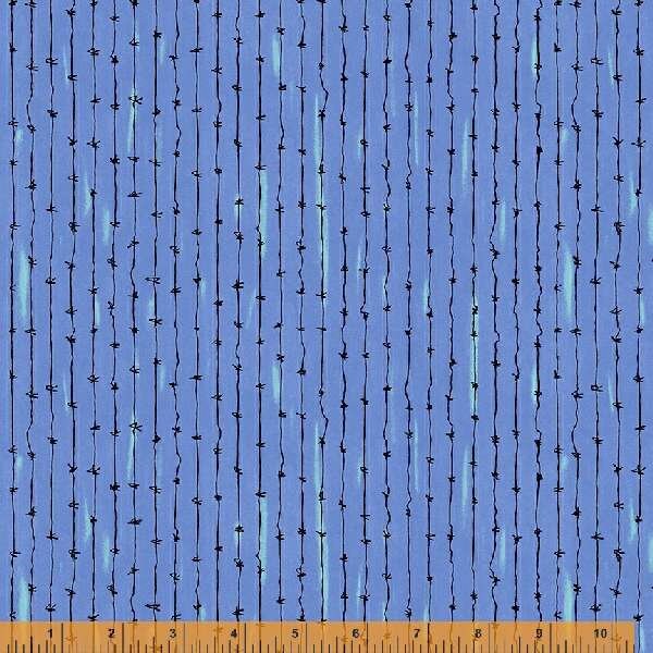 Yippie Yi Yo Ki Yay Collection Fencing Wire Cornflower Blue Yardage by Laura Heine for Windham Fabrics 44" Width 100% Cotton #53239-9