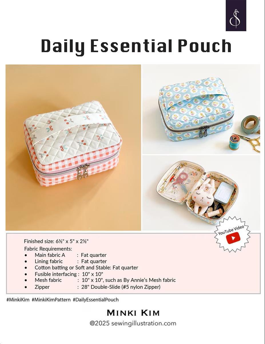 Daily Essential Pouch Pattern by Minki Kim P178-SIBP10 - Etsy