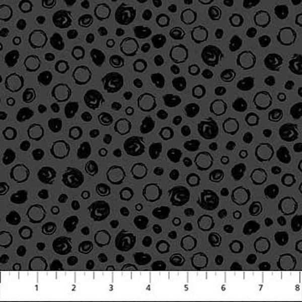 Basically Black & White 2 Bubble Spots Black Yardage by Patrick Lose for Northcott Fabrics 10222-99~43"/44" Wide~100% Cotton