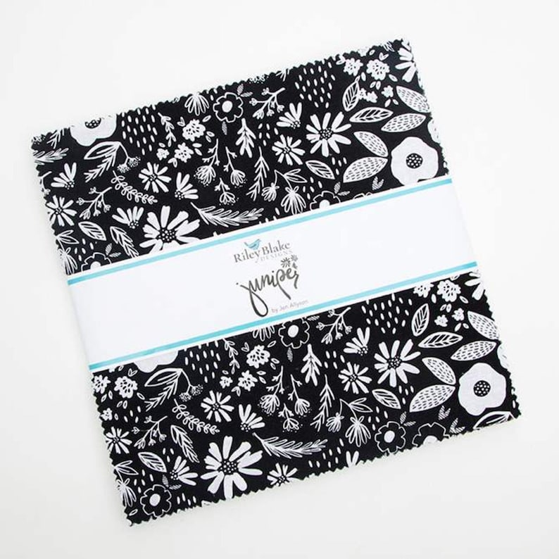 42 Count 10 x 10 Juniper~ Black,White,Grey 10 Stacker Precut by Jen Allyson for Riley Blake Designs #10-8330-42~100/% Cotton