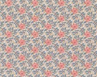 1-2/3 Yards Left! Windy Days Blue Wendy Floral Yardage by Tilda Designed by Tone Finnanger (44"/45") Wide 100% Cotton TIL100341-V11