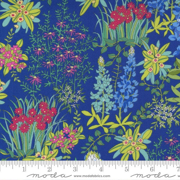 Wildflowers Collection Bluebonnet Light Blue Multi Florals Yardage (44" x 45") Wide by Moda Fabrics 33620 12 100% Cotton