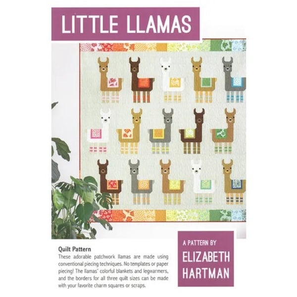 Little Llamas Quilt Pattern by Elizabeth Hartman - Baby Size: 32" X 40", Lap Quilt 64" X 68", Large Quilt 76" X 87