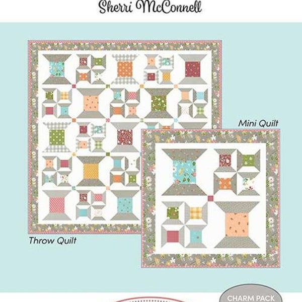 Happy Spools Machine Pieced Quilt Pattern by Sherri McConnell of A Quilting Life Designs Finished Sizes: 50" X 50"-Throw 23" X 23" Mini #232