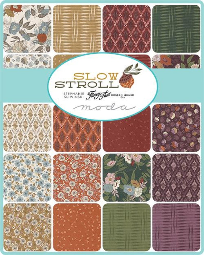 Slow Stroll Pattern Slow Stroll Collection Fat Quarter Bundle Precut by Stephanie Sliwinski ...