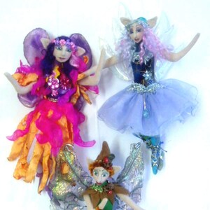 MM251E – KALI, KALEB & KARLA- 3 Pixies- 11&quot; (28 cm) Cloth Doll Pattern
