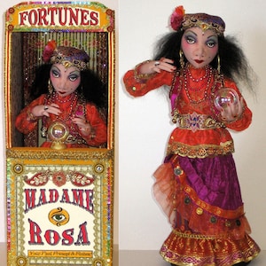 AB512E - Madame Rosa, Wahrsagerin & Stand Tuchpuppe Muster