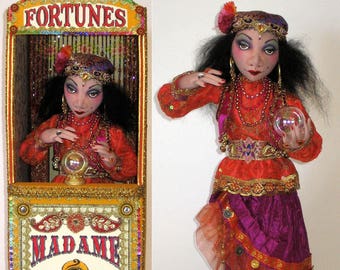 AB512E - Madame Rosa, Fortune Teller & Booth Cloth Doll Pattern