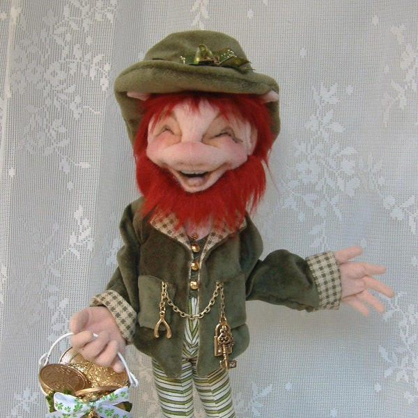 SH931E - Dillon,  14" Leprechaun Cloth Doll Making Sewing Pattern - PDF Instant Download by Shelley Hawkey of Abra Creations