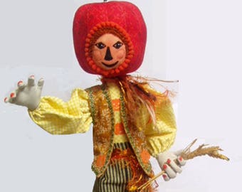 MM255E – Jack O' Pumpkin - HALLOWEEN DOLL, Cloth Doll Making Pattern, PDF Download Sewing Pattern