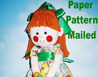 Fiona - 19" Little Girl Cloth Doll Making Pattern -  Vintage Doll  Pattern by Judi Ward - Paper Pattern Mailed To You.