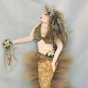 JS414E - Flavia, A Flat 18&quot; Mermaid Cloth Doll Sewing Pattern by Judy Skeel - PDF Digital Download