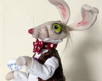 March Hare, 10" Tall Hare/Rabbit Cloth Doll Making Sewing Pattern, PDF Download by Sharon Mitchell