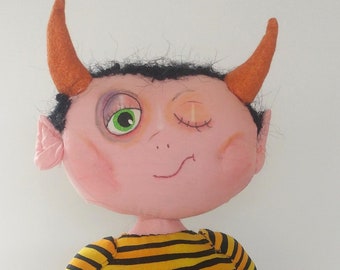 Horas a Devilish Little Imp - 13" Cloth Doll Sewing Pattern by Cyndy Sieving - PDF Instant Download – Start Sewing Today!