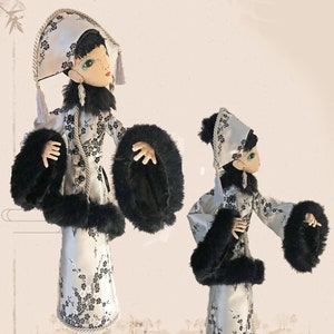 Winter&#39;s Snow Flower -  An 19&quot; Asian Beauty Stump Doll Pattern and Instructions, PDF Cloth Doll Making Sewing Pattern by Norma Inkster