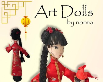 秋のユリ - 18 インチの切り株アート人形のパターンと説明、ノーマ インクスターによる PDF 布人形の縫製パターン