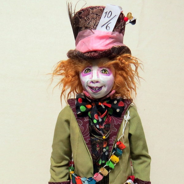 Hatter, About 22" Tall Cloth Doll Making Sewing Pattern, PDF Download by Sharon Mitchell