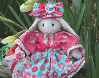 Emily Jane, ein 20 cm Shabby Chic Stoff Kaninchen Puppe Muster. PDF Instant Download Schnittmuster von Billie Heisler