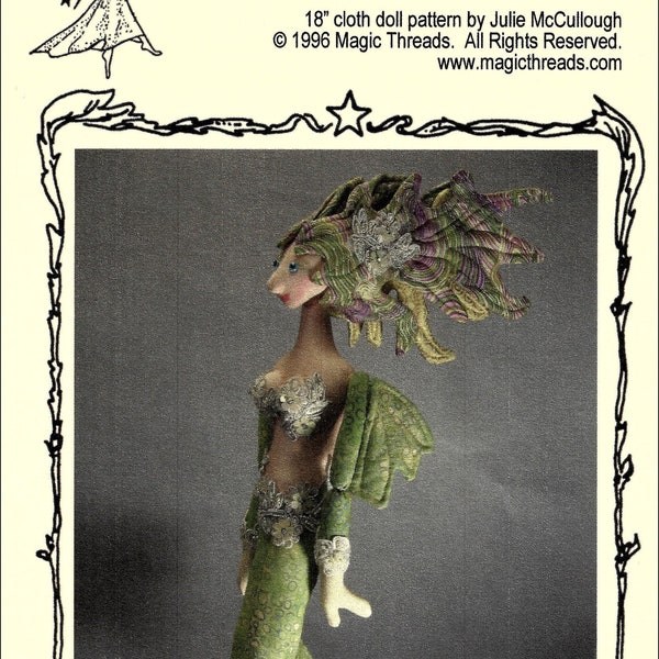 Perlentaucher - 19" Mermaid Cloth Doll Schnittmuster - PDF Download Schnittmuster von Julie McCollough von Magic Threads - MT804E