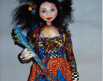 PC363E - Roxanne Goes Solo, 18" Cloth Doll Sewing Pattern by Patti Medaris Culea - PDF Download E-Pattern