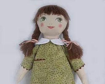 RC601E – “Girlie Girl Gracie” 18” Cloth Doll Sewing Pattern – PDF Download Doll Making Pattern