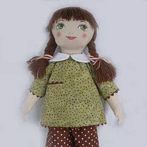 RC601E – “Girlie Girl Gracie” 18” Cloth Doll Sewing Pattern – PDF Download Doll Making Pattern