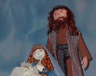 The Holy Family - Cloth Doll Sewing Patterns for Mary, Joseph and Baby Jesus - PDF Downloads
