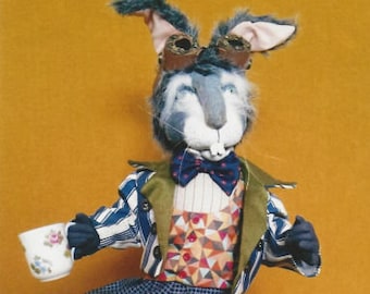 SR833E - The Mad March Hare  -  Animal (Rabbit) Storybook Cloth Doll Making Sewing Pattern by Suzette Rugolo, PDF Download