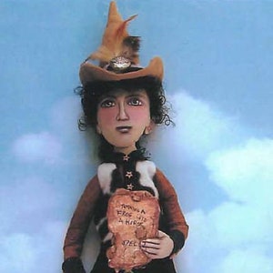 SE732 - Turning a Frog into a Horse Witch,  24"  Fabric Art Doll Pattern,  Sewing Cloth Doll Pattern - PDF Download by Susan Barmore