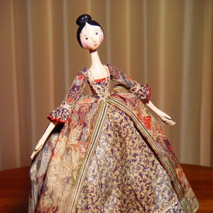 BS310E - In the Style of Queen Anne - Cloth Art Doll Pattern -  PDF Download Sewing Pattern by Barbara Schoenoff