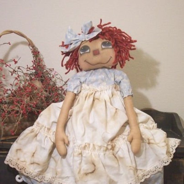 RP227E - – Happy Anni , 28" PDF Raggedy Ann Cloth Doll Pattern by Michelle Allen of Raggedy Pants Designs