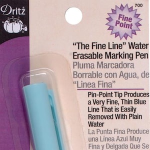 The Fine Line - WATER Erasable Blue Marking Pen for Fabric