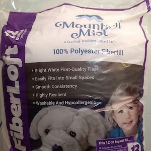 Fiberfill Premium Stuffing - MOUNTAIN MIST Fiberloft Poly Stuffing 16 oz.  or 3 lb. bags - Perfect For Stuffing Handmade Dolls and Animals