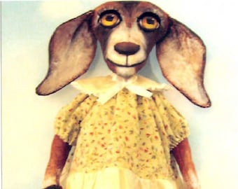 SE340 - Jane the Jumping Goat, 17" Painted Cloth Doll Pattern - PDF Download by Susan Barmore