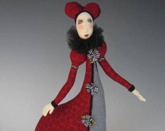 Ruby Valentino 17" Beauty - PDF Cloth Art Doll Making Sewing Pattern