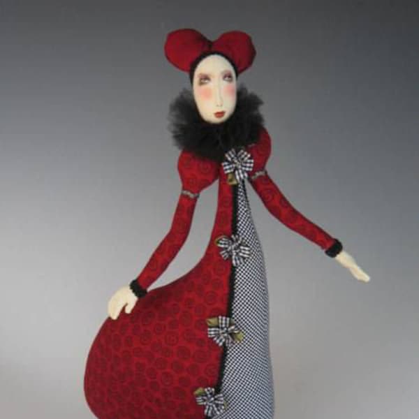 Ruby Valentino 17" Beauty - PDF Cloth Art Doll Making Sewing Pattern