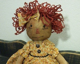RP328E - Attic Annie, 16" PDF Download Primitive Raggedy Ann Cloth Doll Pattern by Michelle Allen of Raggedy Pants Designs