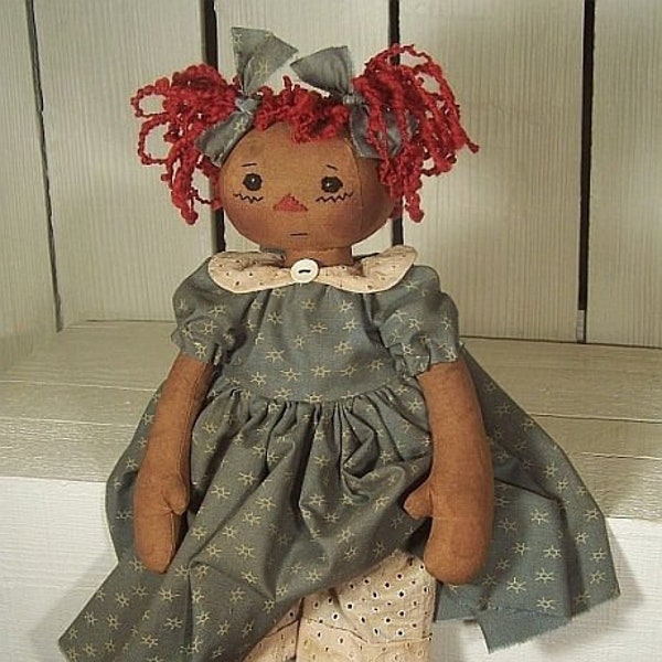 Raggedy Rachel, 19" PDF Download Primitive Raggedy Ann Cloth Doll Pattern by Michelle Allen of Raggedy Pants Designs