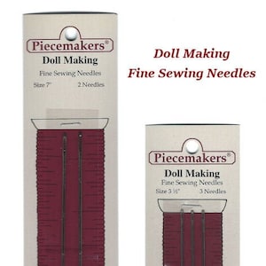 Piecemakers Fine Doll Making Needles 7" and 3.5" - Hand Sewing Needles for Dollmaking