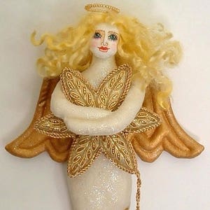 LA201E - Golden Angel,  Cloth Wall Doll Making Sewing  Pattern - PDF Download