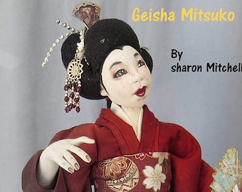 SM925 - Patrón de costura para hacer muñecas de tela Geisha Mitsuko, descargar clase PDF Descargar