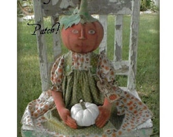 Pick of the Patch,  26” Pumpkin Cloth Doll Making Pattern by Maureen Mills of Sweet Meadows Farm Design. PDF Instant Download Sewing Pattern