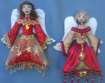 MM259E - ANGELI Di NATALE (Christmas Angels), Cloth Doll Making Pattern, PDF Download Sewing Pattern