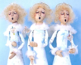 SE806 - Singing Angels,  Fabric Doll Pattern,  Sewing Cloth Doll Pattern - PDF Download by Susan Barmore