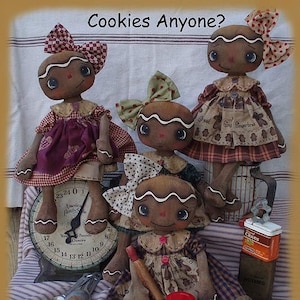 Cookies Anyone?  15” Holiday Cloth Doll Making Pattern by Maureen Mills of Sweet Meadows Farm. Start Sewing Today, PDF Instant Download