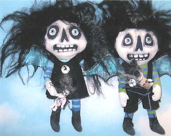 SE746 - The Kids, Doll Ornament Pattern,  Sewing Cloth Doll Pattern - PDF Download by Susan Barmore