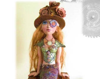 Doll Making Class,  Rebecca – Steampunk Mermaid Art Doll Project by Susan Barmore (PDF Download) - SE509