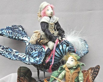 HB803E -  Tansy and Thistle, Bird Riding Elves Cloth Doll Making Sewing Pattern - PDF Download by Billie Heisler